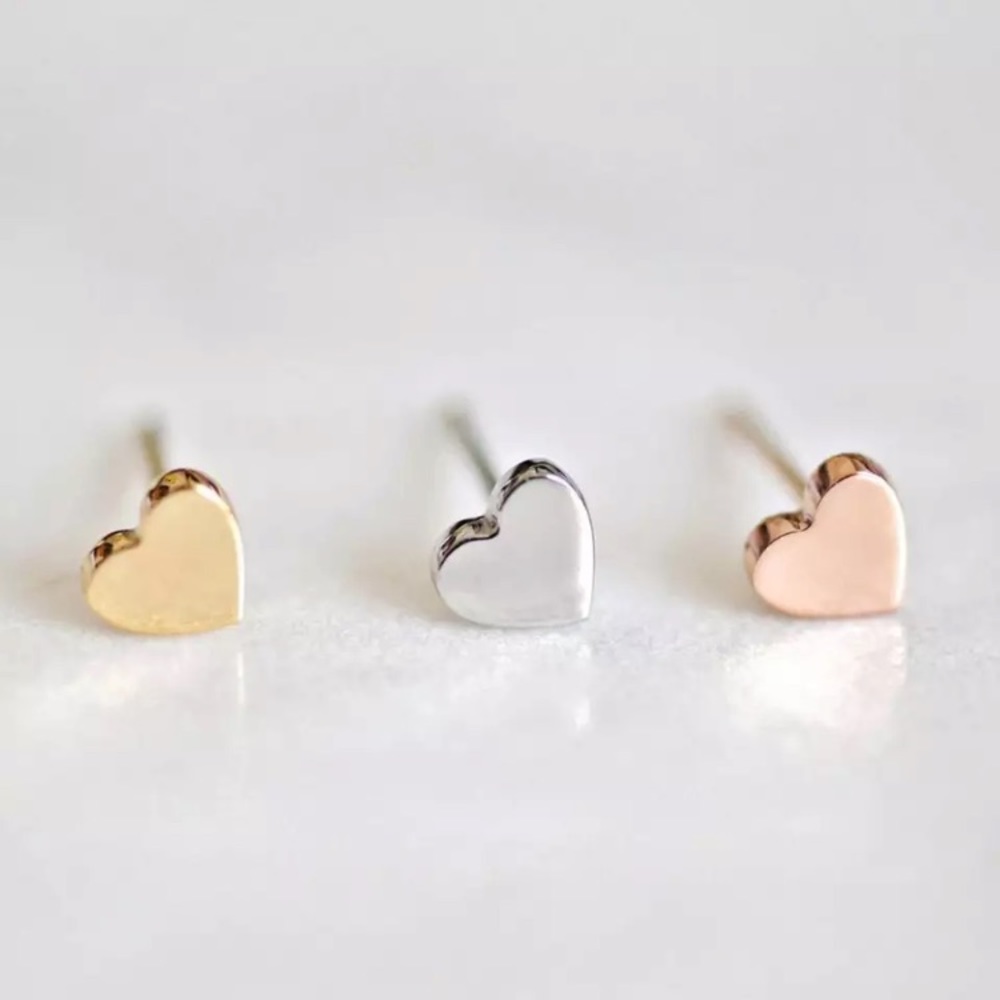 Stainless Steel Heart Stud Earrings